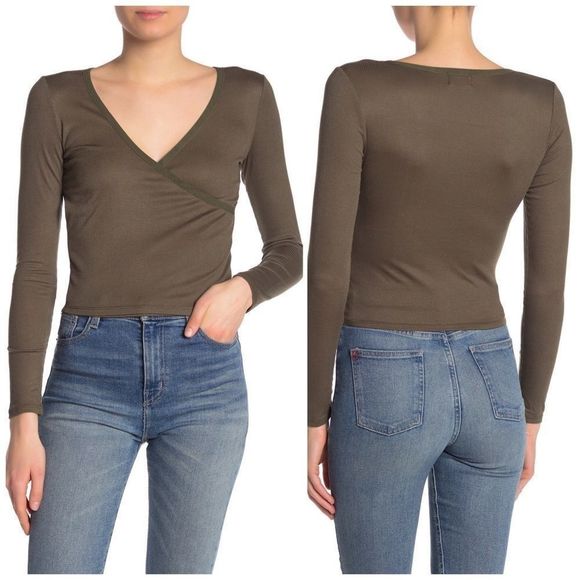 NWOT PST by Project Social T Surplice Neck Top - Picture 1 of 5